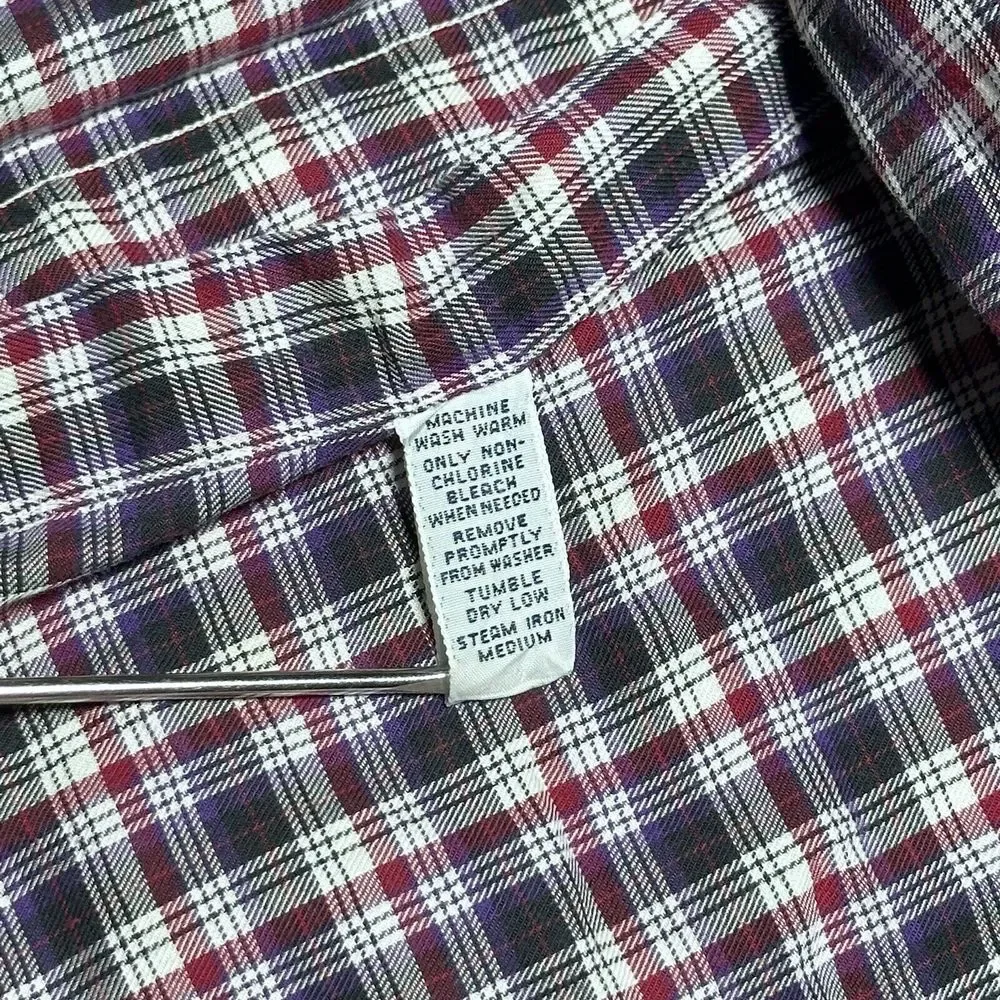Ralph Lauren Red Plaid Button Down‎ Blake Cotton Shirt Men's Size Large
